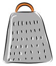 Grey grater with orange handle illustration vector