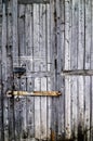 Grey or gray industrial wood grunge door background Royalty Free Stock Photo