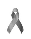 Grey or gray ribbon for Brain cancer and tumors awareness, allergies, asthma control and diabetes prevention