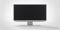 Grey gray silver metal iron reflective 3D TV LCD on white background