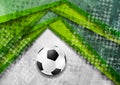 Grey green grunge football background with soccer ball