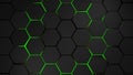 grey and green hexagons modern background