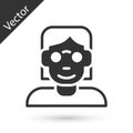 Grey Hacker or coder icon isolated on white background. Programmer developer working on code, coding, testing, debugging Royalty Free Stock Photo