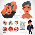 Grey hair problem. cause and way to prevent it - vector