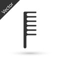 Grey Hairbrush icon isolated on white background. Comb hair sign. Barber symbol. Vector Illustration