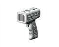 Grey Handheld Barcode Scanner on White Background Royalty Free Stock Photo