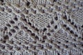 Grey handmade zigzag knitted openwork from above