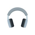 Grey headphones icon, flat style