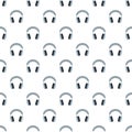 Grey headphones pattern seamless vector