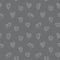 Grey Heart shape ValentineÃ¢â¬â¢s Day Seamless Pattern Background