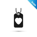 Grey Heart tag icon isolated on white background. Love symbol. Valentine day symbol. Vector Royalty Free Stock Photo