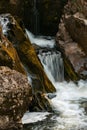 Grey Heron by the Pont-y-Pair Waterfall Royalty Free Stock Photo