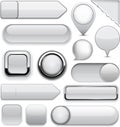 Grey high-detailed modern buttons. Royalty Free Stock Photo