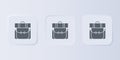 Grey Hiking backpack icon isolated on grey background. Camping and mountain exploring backpack. Set icons in square Royalty Free Stock Photo