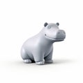 Grey Hippo3d Logo: Cute Miniature 3d Animal Design