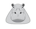 A grey hippo's face