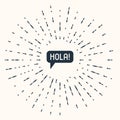 Grey Hola in different languages icon isolated on beige background. Speech bubbles. Abstract circle random dots. Vector Royalty Free Stock Photo