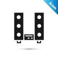 Grey Home stereo with two speaker s icon isolated on white background. Music system. Vector Royalty Free Stock Photo