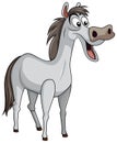 A Grey Horse Cartoon Character