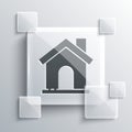 Grey House icon isolated on grey background. Home symbol. Square glass panels. Vector Illustration Royalty Free Stock Photo