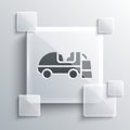 Grey Ice resurfacer icon isolated on grey background. Ice resurfacing machine on rink. Cleaner for ice rink and stadium