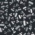 Grey Iceberg icon isolated seamless pattern on black background. Vector Royalty Free Stock Photo
