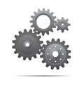 Grey illustration of sprockets icon. Vector Illustration