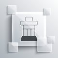 Grey Inukshuk icon isolated on grey background. Square glass panels. Vector