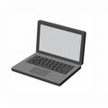 Grey Isometric Laptop Illustration on White Background Royalty Free Stock Photo