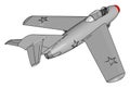 Grey jet plane with three stars vectore illustration