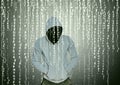 Grey jumper hacker with out face with his hands on his pockets