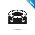 Grey Jumping trampoline icon isolated on white background. Vector Royalty Free Stock Photo