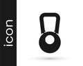 Grey Kettlebell icon isolated on white background. Sport equipment. Vector Illustration Royalty Free Stock Photo