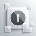 Grey Keyhole icon isolated on grey background. Key of success solution. Keyhole express the concept of riddle, secret