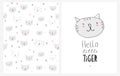 Cute Hand Drawn Cats Vector Illustrations. Royalty Free Stock Photo