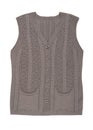 Grey knitted vest, warm clothing for the elderly