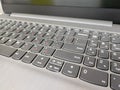 Grey laptop keyboard closeup, Enter button