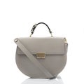 Grey leather handbag Royalty Free Stock Photo