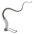 Grey leather whip, fetish stuff for role playing and bdsm on a white background