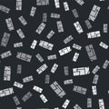 Grey Lighter icon isolated seamless pattern on black background. Vector Royalty Free Stock Photo