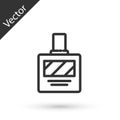 Grey line Aftershave icon isolated on white background. Cologne spray icon. Male perfume bottle. Vector Illustration