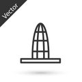 Grey line Agbar tower icon isolated on white background. Barcelona, Spain. Vector