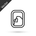 Grey line Airplane window icon isolated on white background. Aircraft porthole. Vector Royalty Free Stock Photo