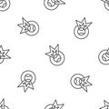 Grey line Baseball ball icon isolated seamless pattern on white background. Vector Royalty Free Stock Photo