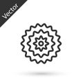 Grey line Bicycle cassette mountain bike icon isolated on white background. Rear Bicycle Sprocket. Chainring crankset Royalty Free Stock Photo