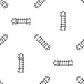 Grey line Bicycle suspension icon isolated seamless pattern on white background. Vector Royalty Free Stock Photo