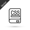 Grey line Books about programming icon isolated on white background. Programming language concept. PHP, CSS, XML, HTML Royalty Free Stock Photo
