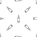 Grey line Bullet icon isolated seamless pattern on white background. Vector Royalty Free Stock Photo