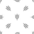 Grey line Cereals set with rice, wheat, corn, oats, rye, barley icon isolated seamless pattern on white background. Ears Royalty Free Stock Photo