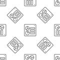 Grey line Computer api interface icon isolated seamless pattern on white background. Application programming interface Royalty Free Stock Photo